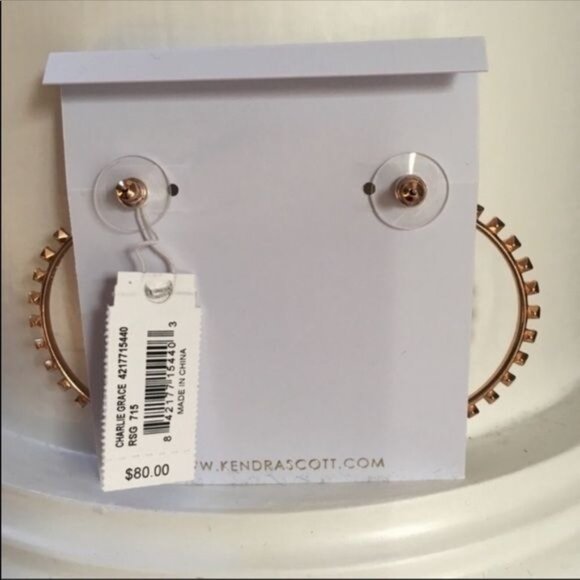 Kendra Scott Charlie Grace Rose Gold Earrings NWT - Picture 6 of 7